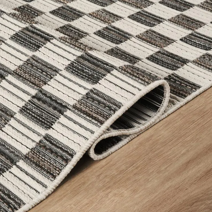 Indoor/Outdoor Rug - 5 x 7 ft Grey-black Sale