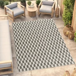 Indoor/Outdoor Rug - 5 x 7 ft Grey-black Sale