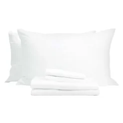 King Bamboo Bed Sheet Set - White