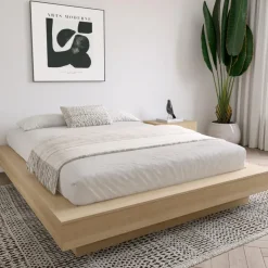 Nexera King Bed (78") - Natural Blonde Oak Hot