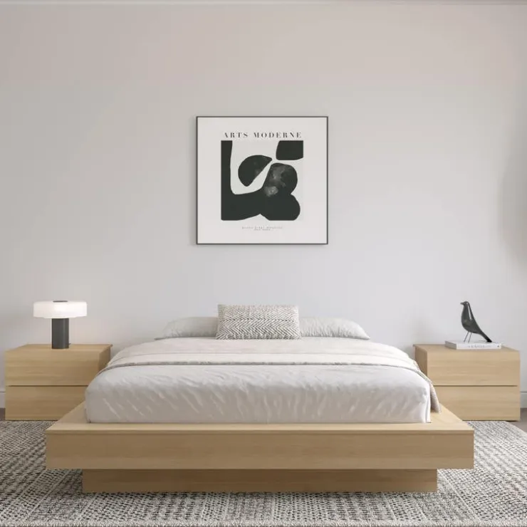 Nexera King Bed (78") - Natural Blonde Oak Hot