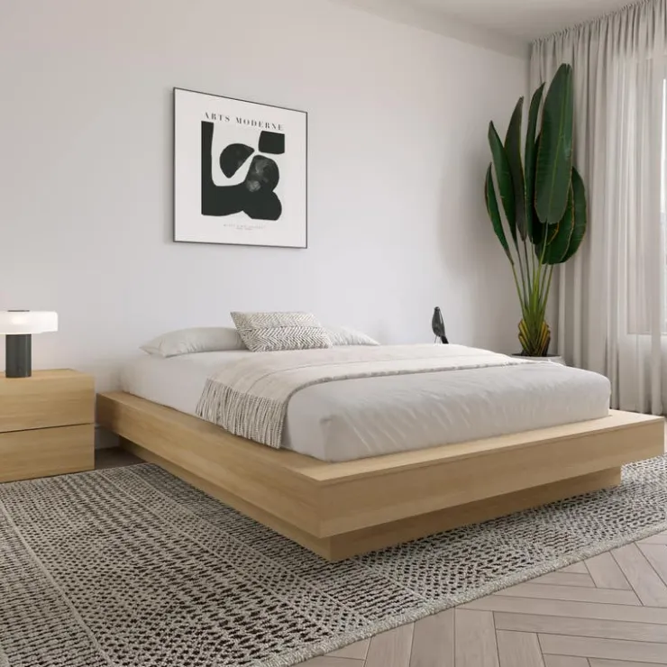 Nexera King Bed (78") - Natural Blonde Oak Hot