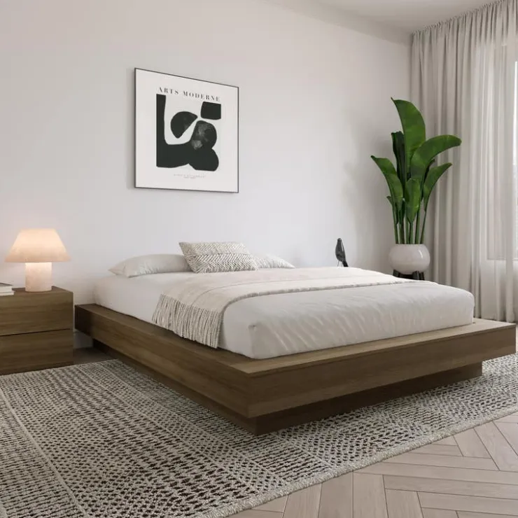 Nexera King Bed (78") - Brown Oak New