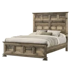 King Bed with Headboard (78") Rustic Beige Best