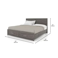 King Bed with Headboard (78") COUNTRY GREY