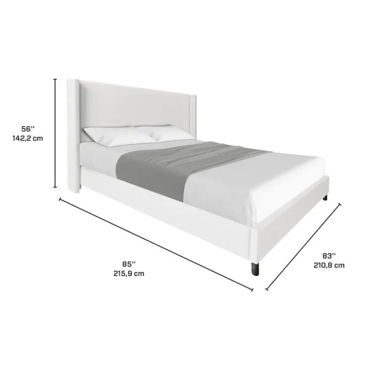 King Bed with Headboard (78") Ivory Discount