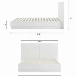 Nexera King Bed with Headboard (78") - White wood grain Sale