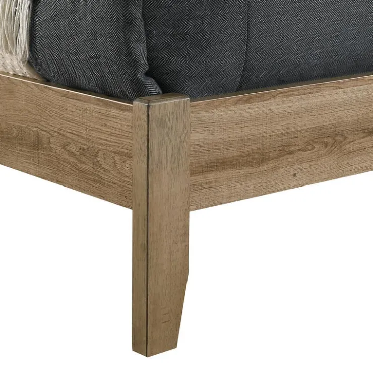 King Bed with Headboard - 78" Light Brown Hot