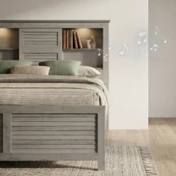 King Bed with Multifunctional Headboard with Speakers - 78