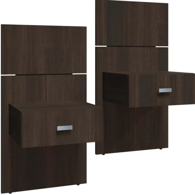 SUA-V King Bed with Wall Units and Nightstands (78") Taupe Sale
