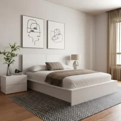 Nexera King Bedroom Set (78") - 4pcs - White wood grain New