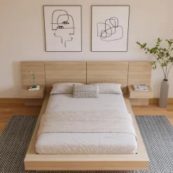 Nexera King Bedroom Set (78") - 4pcs - Natural Blonde Oak Outlet
