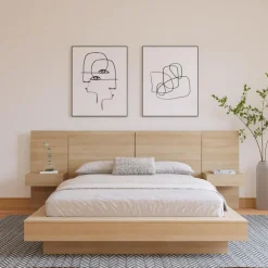 Nexera King Bedroom Set (78") - 4pcs - Natural Blonde Oak Outlet