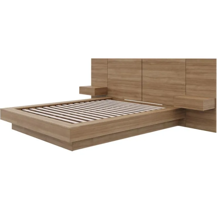 Nexera King Bedroom Set (78") - 4pcs - Brown Oak Online