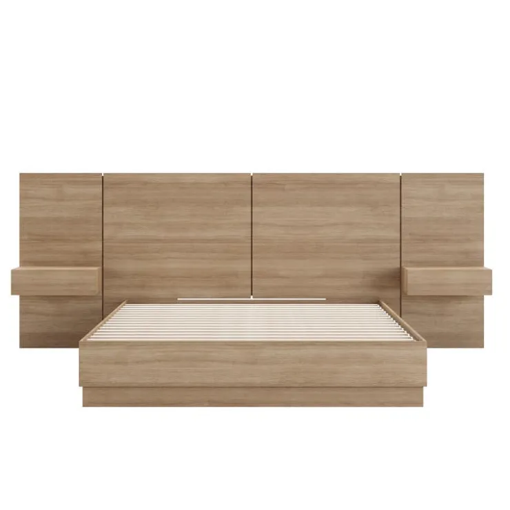 Nexera King Bedroom Set (78") - 4pcs - Brown Oak New