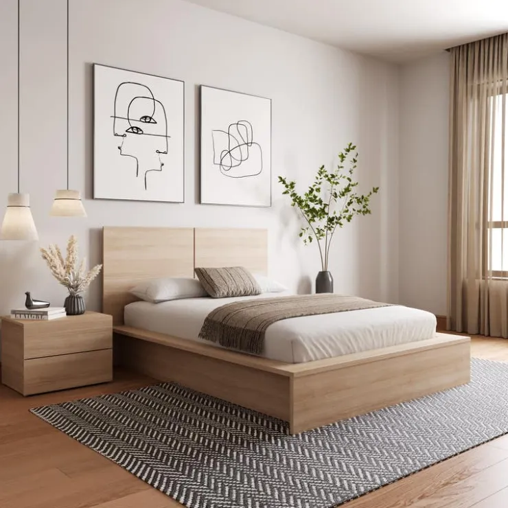 Nexera King Bedroom Set (78") - 3pcs - Natural Blonde Oak Sale