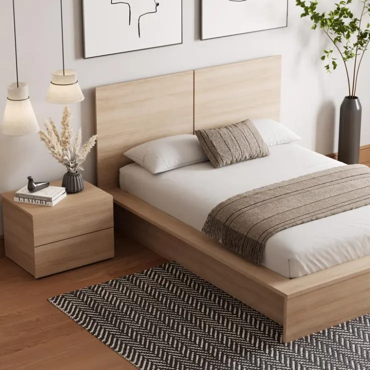 Nexera King Bedroom Set (78") - 3pcs - Natural Blonde Oak Sale
