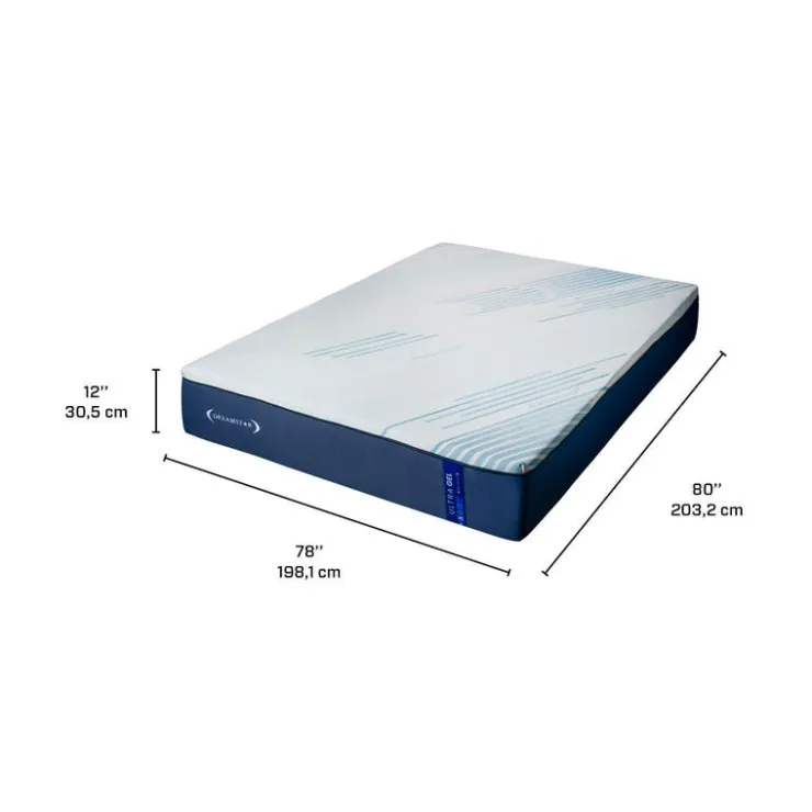 Dreamstar King Medium-FirmMemory Foam Mattress-in-a-Box- 78" Smooth Top Blue/White New