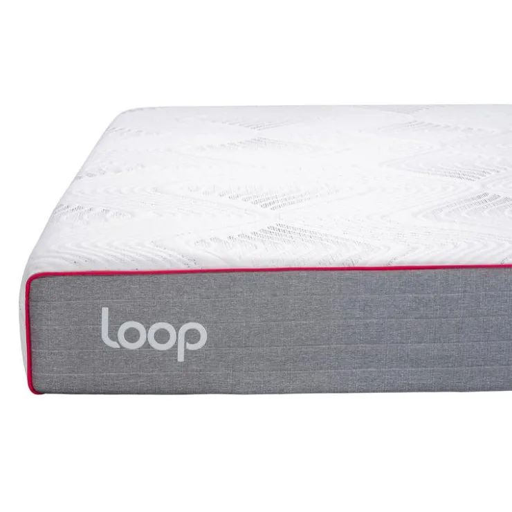 LOOP King Medium-FirmMemory Foam Mattress-in-a-Box- 78" Pink & white Hot