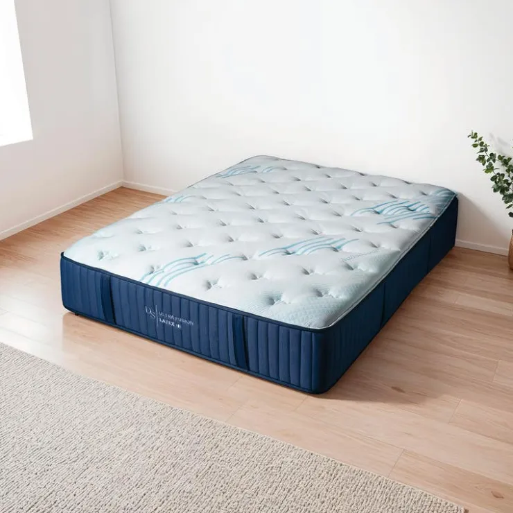 Dreamstar King Medium-FirmMemory Foam Mattress-in-a-Box - 78" Quilted Blue/White Online