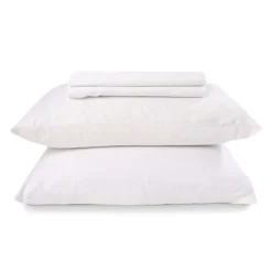 King Microfibre Bed Sheet Set - White Clearance