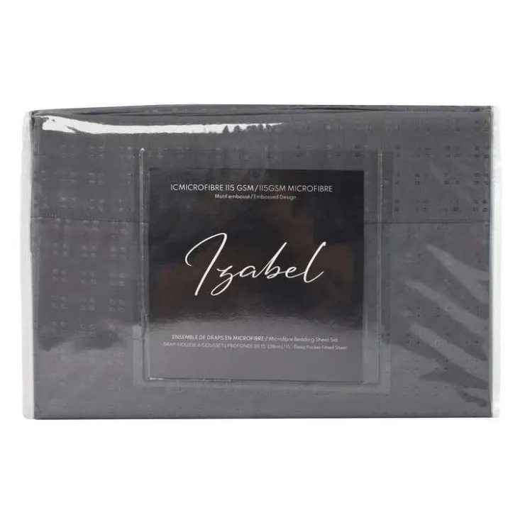 King Microfibre Bed Sheet Set - Charcoal Grey Outlet