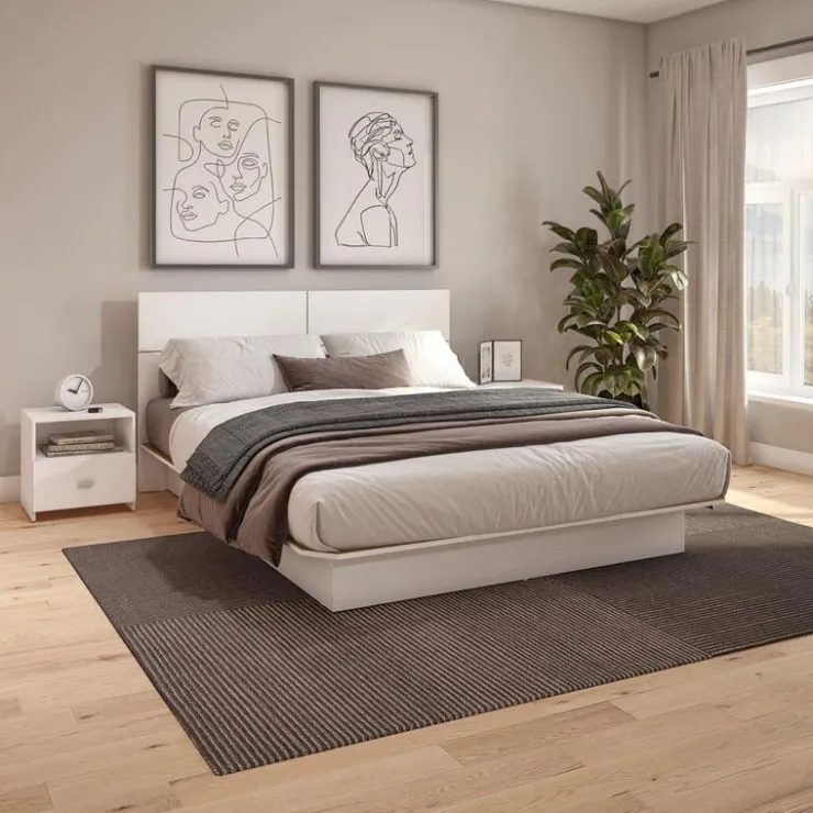 SUA-V King Platform Bed (78") White Clearance