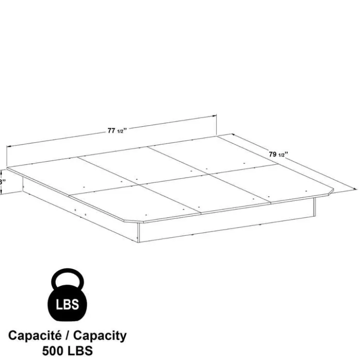 SUA-V King Platform Bed (78") Natural Online
