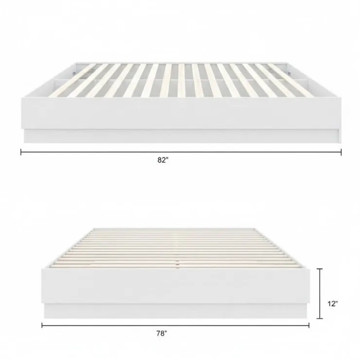 Nexera King Platform Bed (78") - White wood grain Clearance