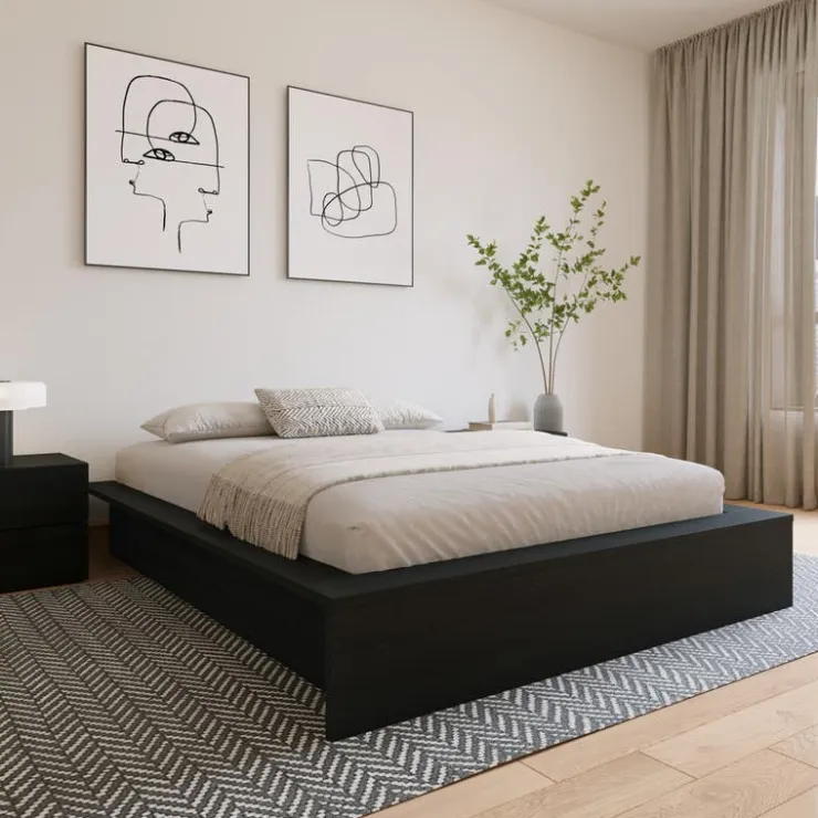 Nexera King Platform Bed (78") - Black karisma Clearance