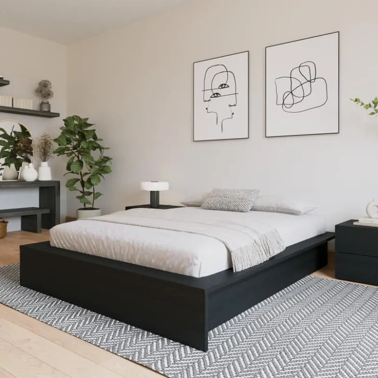 Nexera King Platform Bed (78") - Black karisma Clearance