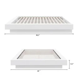 Nexera King Platform Bed (78") - White wood grain New