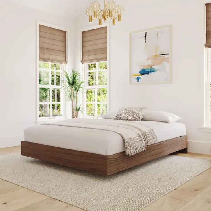 Nexera King Platform Bed (78") - Walnut New