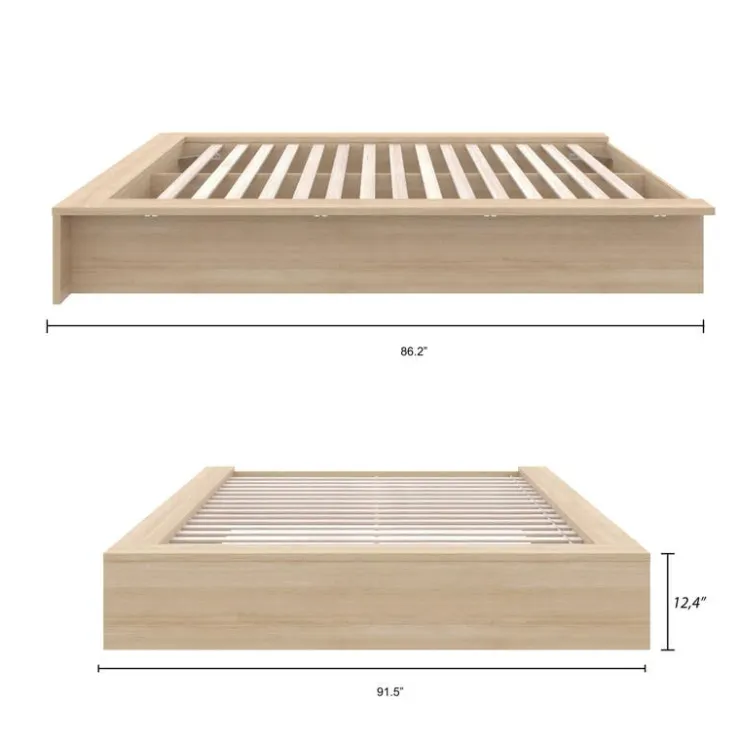 Nexera King Platform Bed (78") - Natural Blonde Oak Discount
