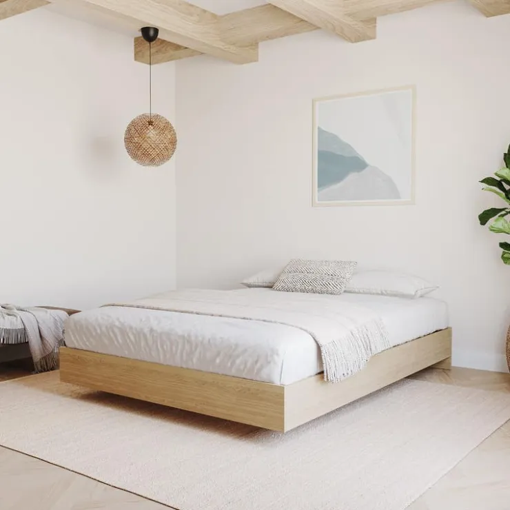 Nexera King Platform Bed (78") - Natura maple Clearance