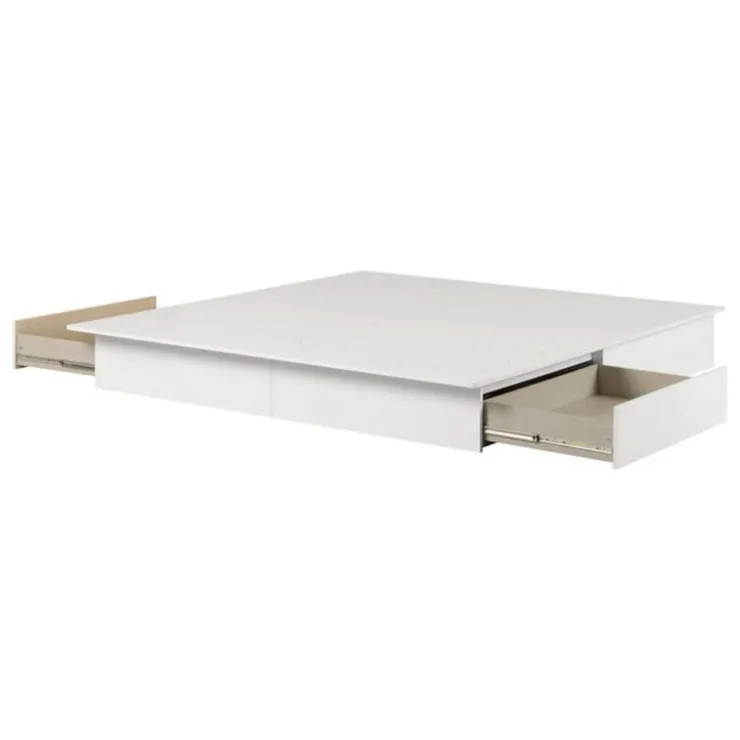 Meubles South Shore King Platform Bed with 2-Drawer Storage (78") - South Shore PURE WHITE Hot