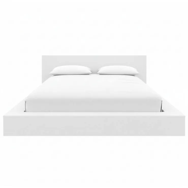 Nexera King Platform Bed with Headboard (78") - White wood grain Sale