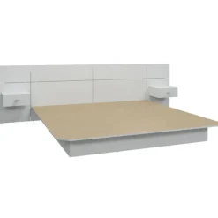 SUA-V King Platform Bed with Headboard and Nighstands (78