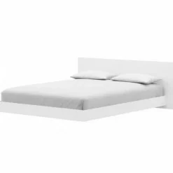 Nexera King Platform Bed with Headboard (78") - White wood grain Sale
