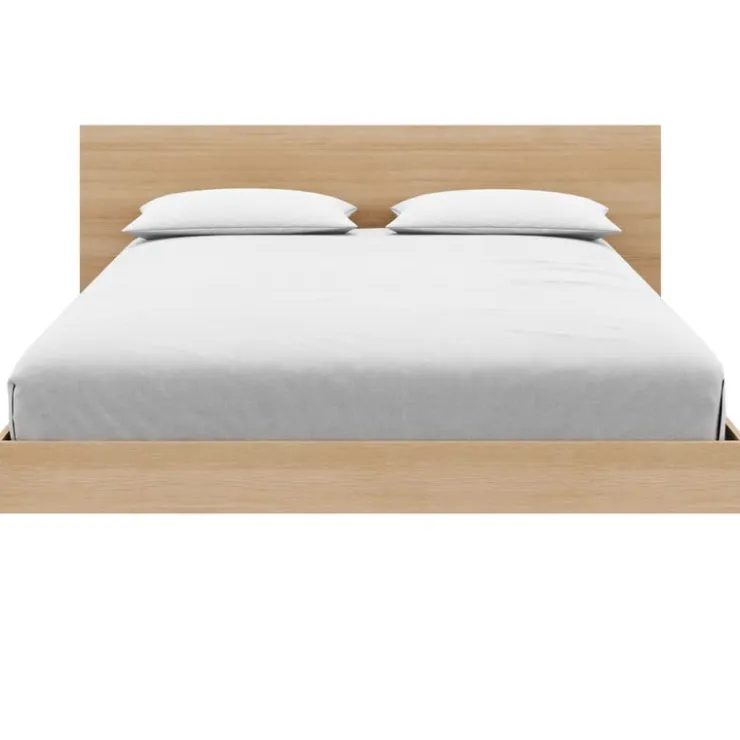 Nexera King Platform Bed with Headboard (78") - Natural blonde oak Sale