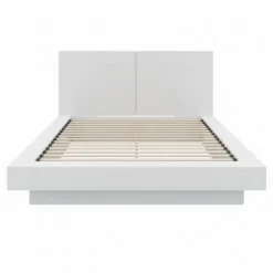 Nexera King Platform Bed with Headboard (78") - White wood grain Outlet