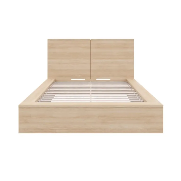 Nexera King Platform Bed with Headboard (78") - Natural Blonde Oak Online