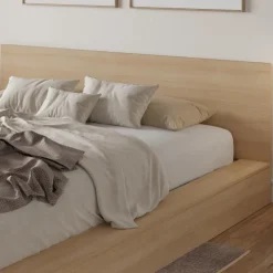 Nexera King Platform Bed with Headboard (78") - Natural blonde oak Online