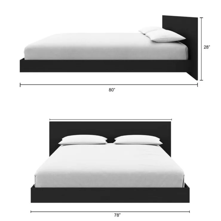 Nexera King Platform Bed with Headboard (78") - Black karisma Sale