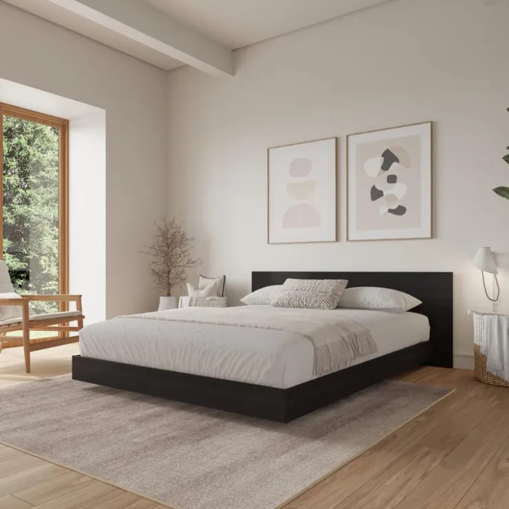 Nexera King Platform Bed with Headboard (78") - Black karisma Sale