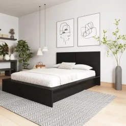 Nexera King Platform Bed with Headboard (78") - Black karisma Hot