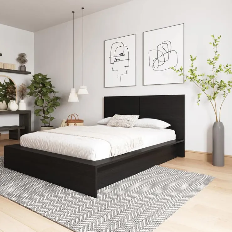 Nexera King Platform Bed with Headboard (78") - Black karisma Hot