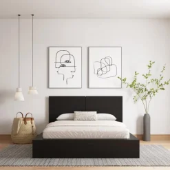 Nexera King Platform Bed with Headboard (78") - Black karisma Hot