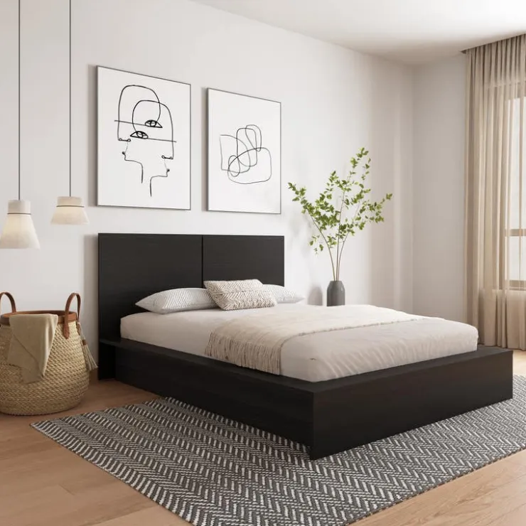 Nexera King Platform Bed with Headboard (78") - Black karisma Hot