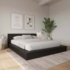 Nexera King Platform Bed with Headboard (78") - Black karisma Online